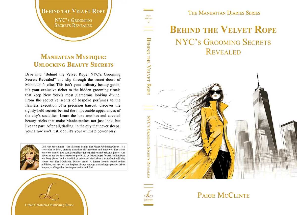 Full cover of “Behind the Velvet Rope,” Manhattan grooming secrets, showcasing both front and back Manhattan-themed visuals.